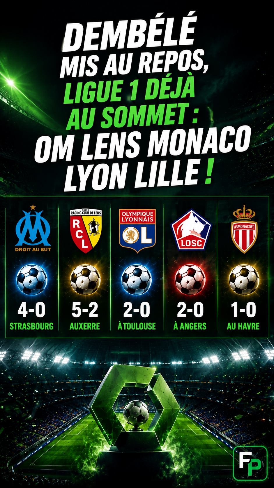 Dembélé mis au repos, Ligue 1 déjà au sommet : l'essentiel du jour