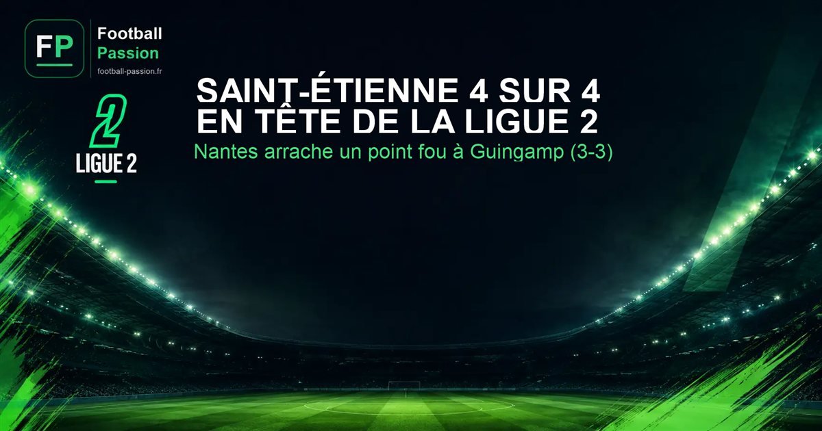 Classement de la Ligue 2 après la journée 4, saison 2026-2027