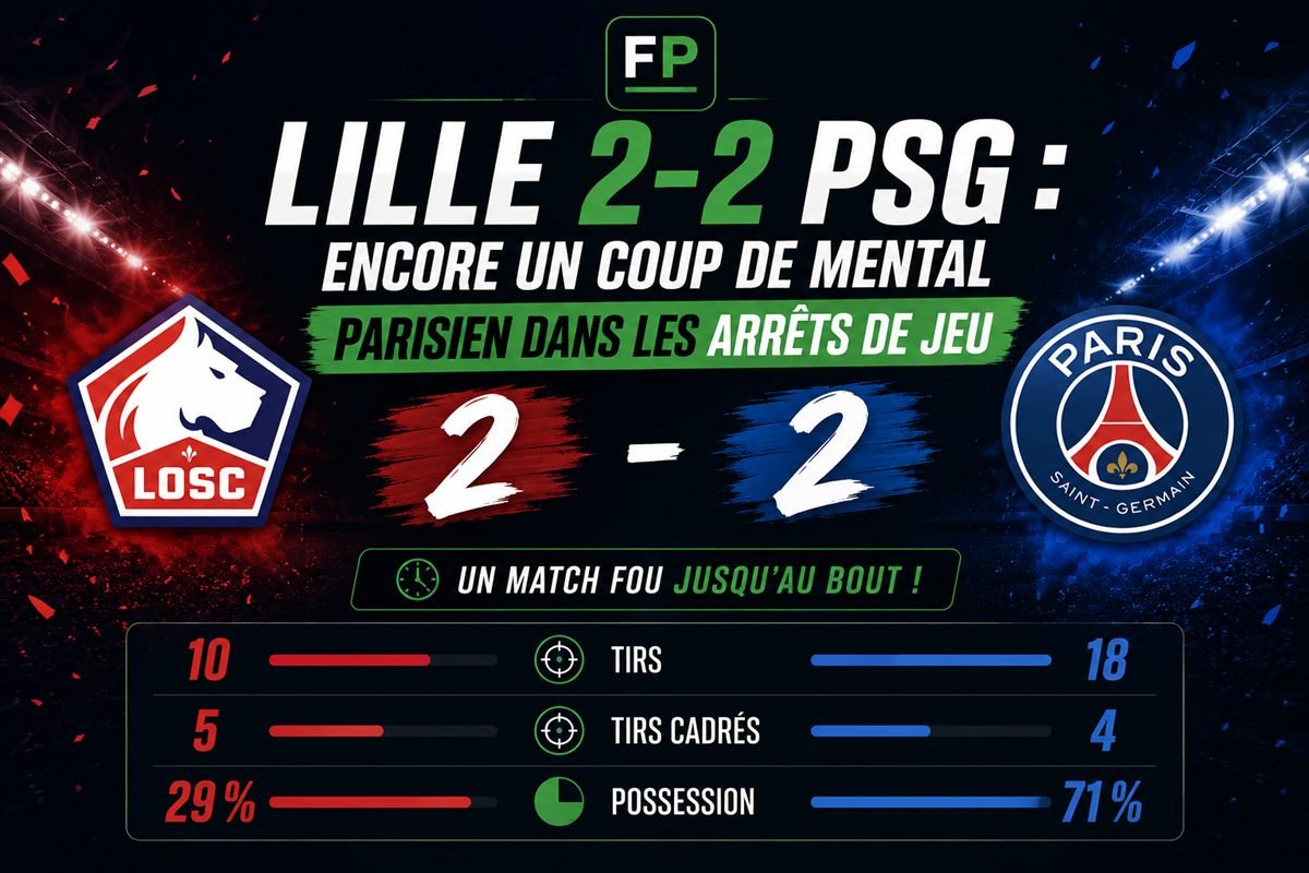 Lille 2-2 PSG : encore un coup de mental parisien dans les arrêts de jeu