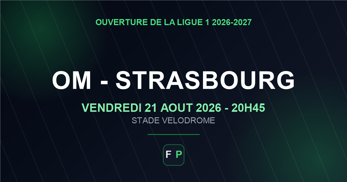 OM – Strasbourg : la Ligue 1 2026-2027 ouvre ses portes ce soir