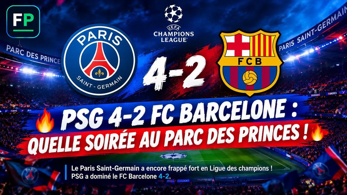 PSG 4-2 FC Barcelone, Ligue des champions journee 3, au Parc des Princes : Doue, Hernandez, Vitinha et Ruiz buteurs