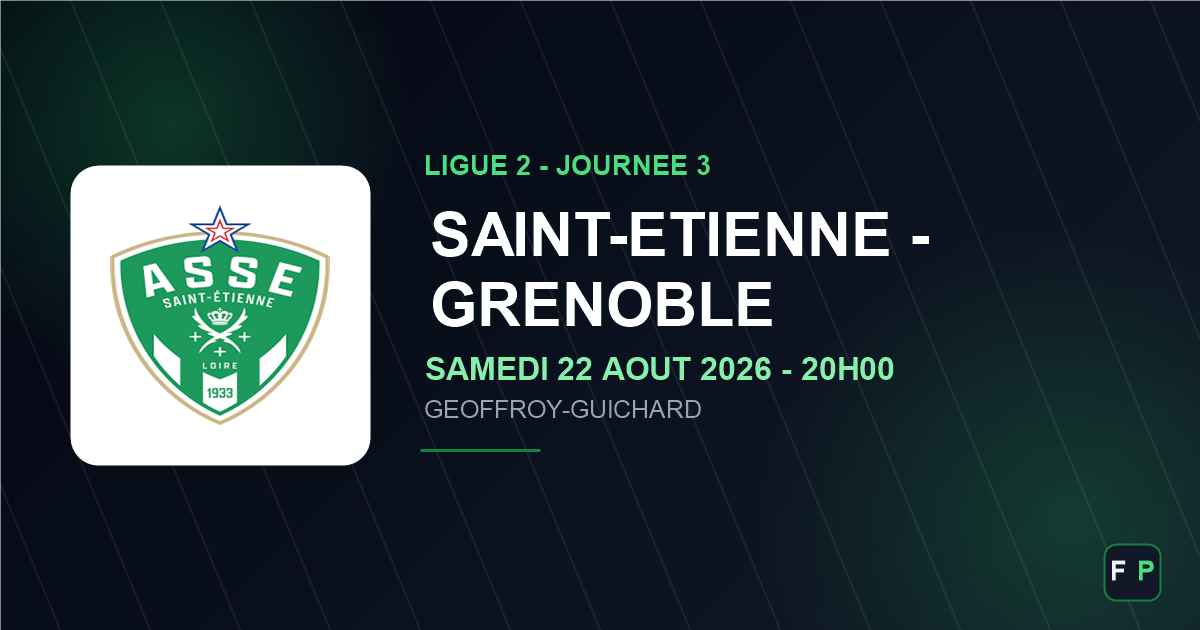 Logo de l'AS Saint-Etienne avant le match face a Grenoble en Ligue 2