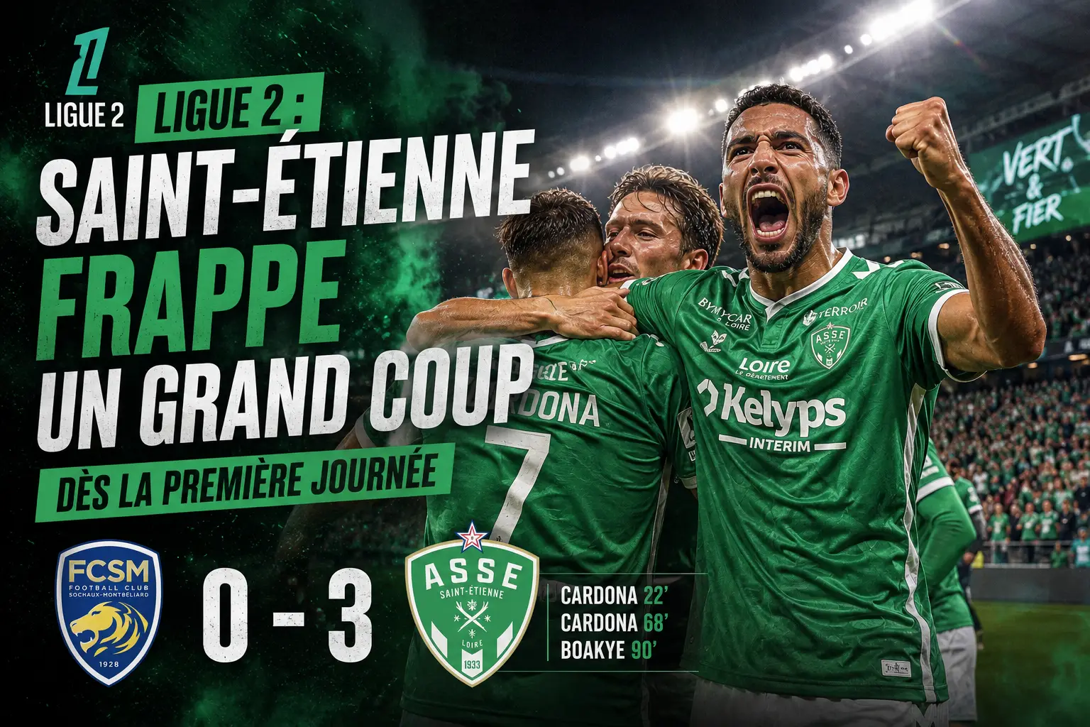 Un joueur de l'AS Saint-Etienne lors de la victoire face a Sochaux en Ligue 2